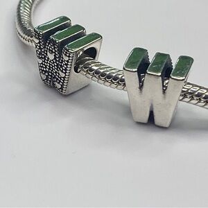 Sterling Silver Letter W Charm